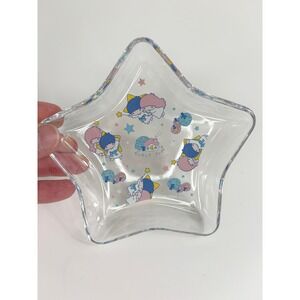 Sanrio Little Twin Stars Vintage Glass Jewelry Holder Trinket Dish 5"